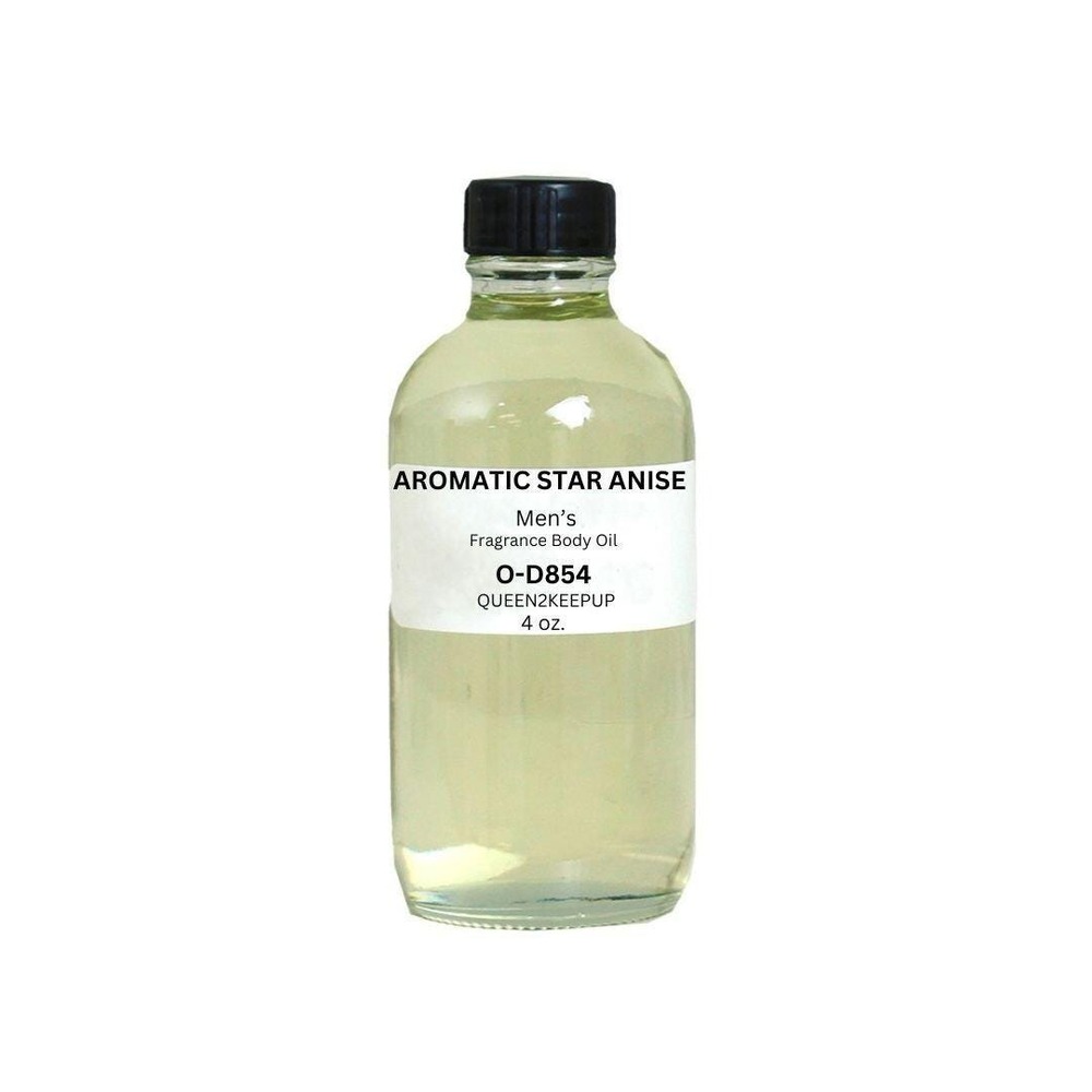 Aromatic Star Anise Men's Body Oil Fresh Spicy and Bold Masculine Scent 4 oz